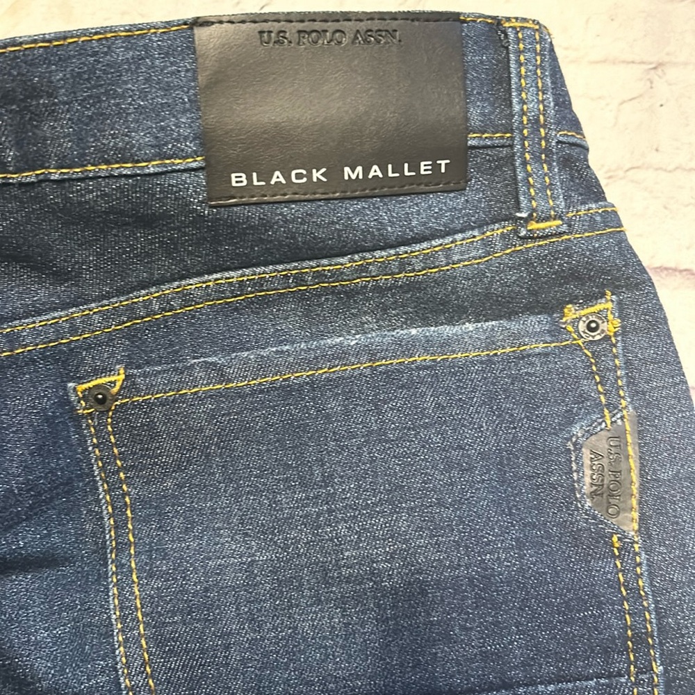 Mens denim blue  jeans US Polo Assn black Mallet jeans dark wash 30x32 GUC - Picture 5 of 7